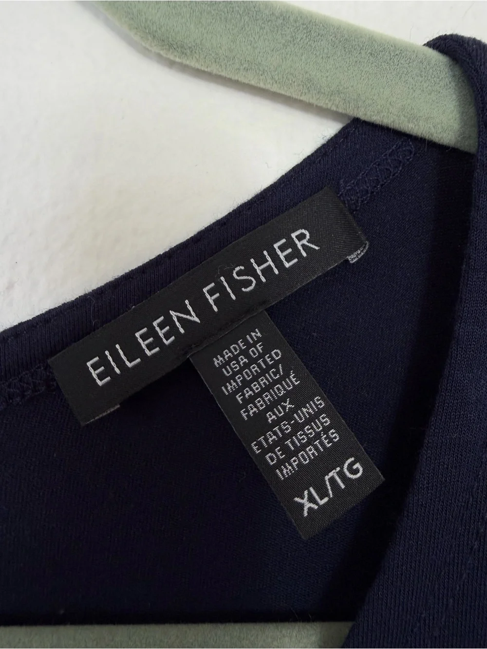 Eileen Fisher Navy Viscose Jersey Wide Leg Jumpsuit XL Made in USA